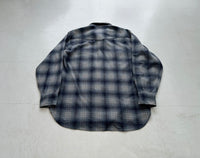70s Pendleton Shadow Plaid Western Shirt L Gray
