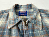 90s Pendleton Front Zip ShadowPlaid Jacket XL Ivory&Gray