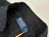 90s Polo Ralph Lauren Silk Cotton Linen L/S Shirt M Black