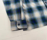 RRL Shadow Plaid Rayon Loop L/S Shirt M Blue