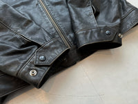 90s Polo Ralph Lauren Leather Zip Jacket XXL Black