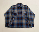 90s PENDLETON Shadow Plaid Zip Jacket M Blue