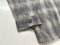 60s TOWNCRAFT Shadow Plaid Loop Wool Shirt L LightGray