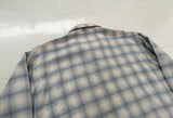 60s Lanerossi Shadow Plaid Loop Wool Shirt L Turquoise&Ivory