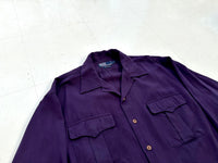 90s Polo Ralph Lauren Rayon L/S Loop Shirt L Deep Purple