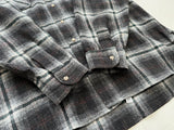 60s Pendleton Shadow Plaid Wool Shirt XL Black