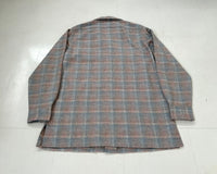 60s Shadow Plaid Loop Wool Shirt SalmonPink&Gray