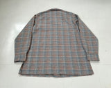 60s Shadow Plaid Loop Wool Shirt SalmonPink&Gray