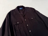90s Polo Ralph Lauren WHITFIELD Linen L/S Shirt XL Black