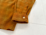 60s Woolshire Shadow Plaid Wool Loop Shirt M Orange