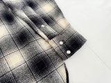 60s Pendleton Shadow Plaid Western Shirt L Black