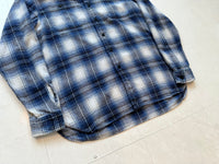 90s Polo Ralph Lauren Shadow Plaid Flannel L/S Shirt S Blue&White