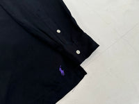 90s Polo Ralph Lauren Linen&Silk L/S Shirt L Black