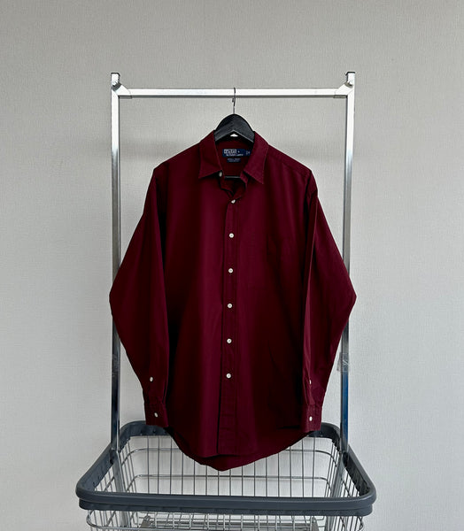 90s Polo RalphLauren Lowell Sport L/S Shirt M Burgundy