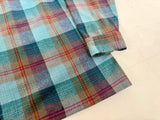 60s Pendleton Shadow Plaid Board Shirt XL Turquoise