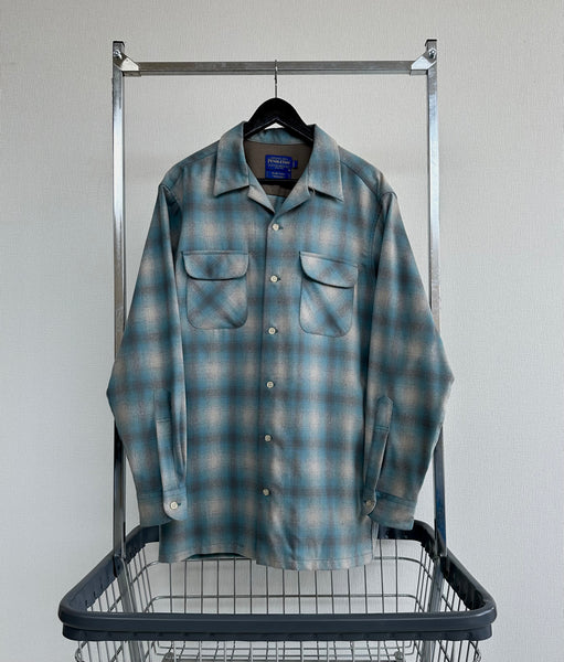90s Pendleton Shadow Plaid Board Shirt M Turquoise