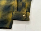 60s Woolshire Shadow Plaid Loop Wool shirt XL Mustard&Black