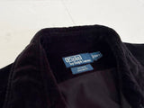 90s Polo Ralph Lauren ESTATE Velour L/S Shirt XXL Black