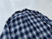 90s Polo Ralph Lauren CALDWELL Rayon Shadow Plaid L/S Shirt M Blue&White
