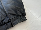 80s Eddie Bauer Leather Puffer Jacket L Black