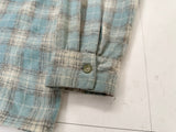 60s WOOL O THE WEST Shadow Plaid Loop Wool Shirt XL Turquoise