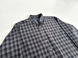 90s Polo Ralph Lauren BLAKE ShadowPlaid L/S Shirt XL Black&Gray