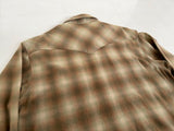 90s Pendleton Shadow Plaid Western Shirt XL Brown