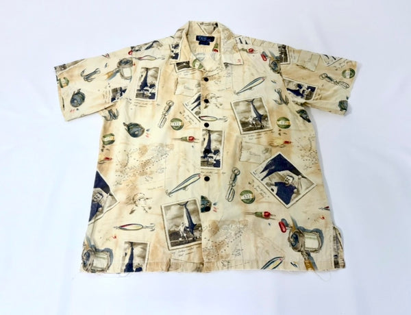 90s Polo Ralph Lauren VINTAGE CAMP Hemingway Loop Shirt L