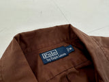 90s Polo Ralph Lauren Cotton&Linen Loop Shirt M Chocolate Brown