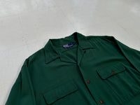 90s Polo RalphLauren Rayon Loop Shirt M ForestGreen