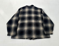 80s Eddie Bauer Shadow Plaid Wool Jacket XXL Black&White