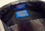 90s PENDLETON Shadow Plaid Western Shirt XL Black&White