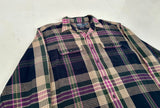 90s Polo Ralph Lauren WHITMAN 100%Cotton Flannel L/S Shirt XL Black