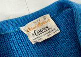 60s CAMPUS Mohair Cardigan L RoyalBlue