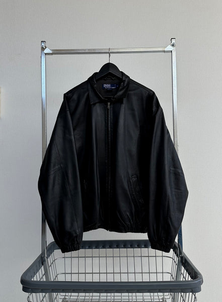 90s Polo Ralph Lauren Leather Jacket L Black