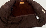 90s Timberland WeatherGear Leather Puffer Jacket L DeepBrown