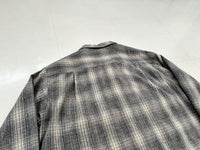 60s TOWNCRAFT Shadow Plaid Loop Wool Shirt L LightGray