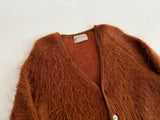 50s FRUIT LOOM Mohair Cardigan M DeepBrown