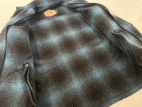 90s WOOLRICH Shadow Plaid Wool Jacket L Black&Blue