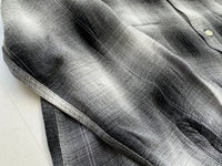 60s TOWNCRAFT Shadow Plaid Rayon Loop Shirt M Black&White
