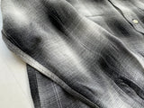 60s TOWNCRAFT Shadow Plaid Rayon Loop Shirt M Black&White