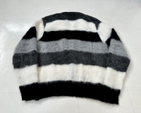 60s PURITAN Border Mohait Cadigan L Black White&Gray