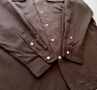 90s Polo Ralph Lauren Rayon Loop Shirt M DeepBrown