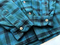 60s Pendleton Plaid Board Shirt L Turquoise