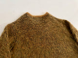 50s JAEGER Mohair Knit Striped Sweater 42 Mustard&Black