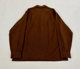 70s PENDLETON Plane Wool Loop Shirt L ChocolateBrown