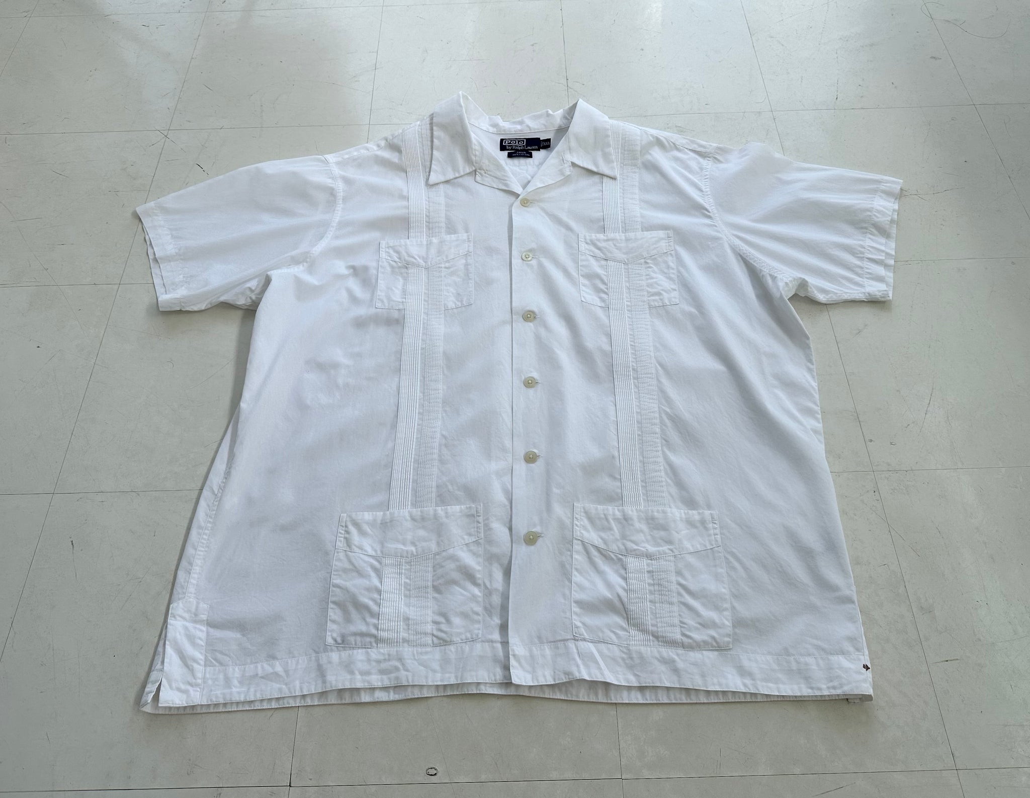 90s Polo Ralph Lauren JAVA Cuba Shirt XXL PureWhite – NO BURCANCY