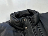 80s Eddie Bauer Leather Puffer Jacket L Black