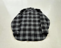 60s Pendleton Shadow Plaid Wool Shirt XL Black
