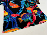 90s Polo Ralph Lauren CALDWELL Black Ocean Rayon Loop Shirt XL